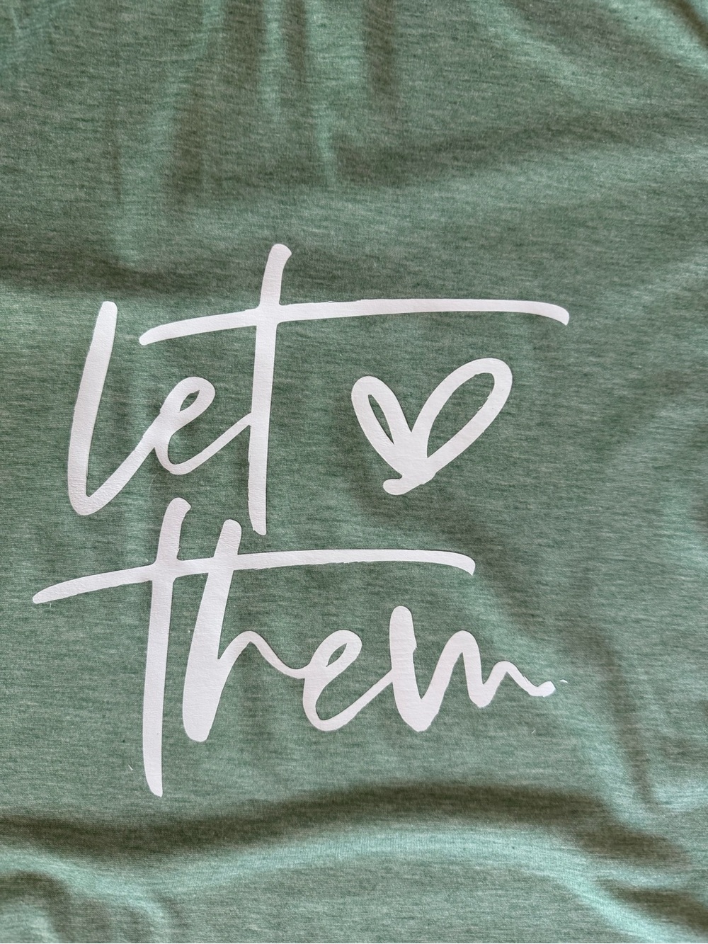 Let Them Script Ringer Tee - Sage Green - Picture 4 of 4